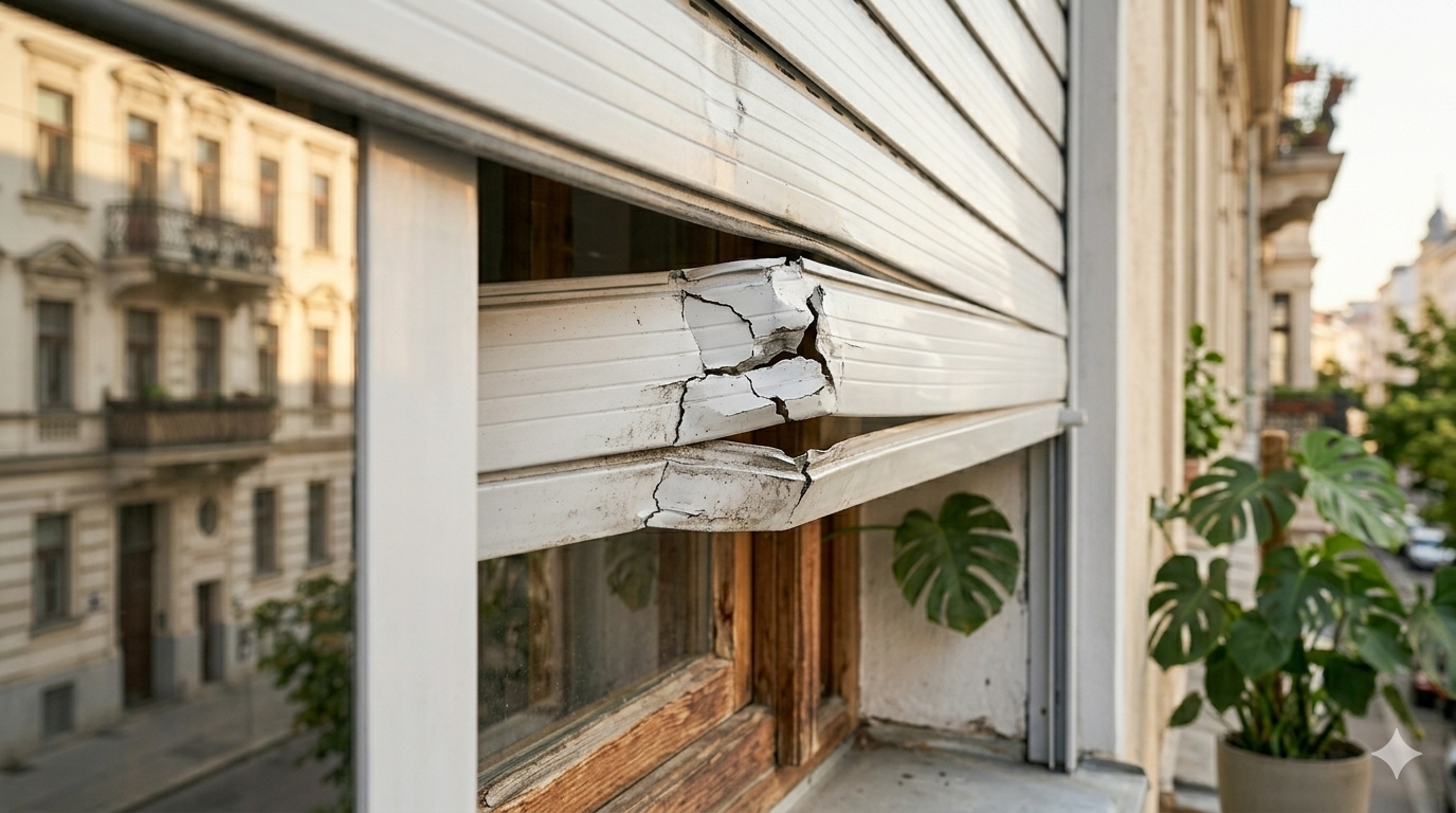 Typische Rolladen-Schäden: Defekte Lamellen und Führungsschienen